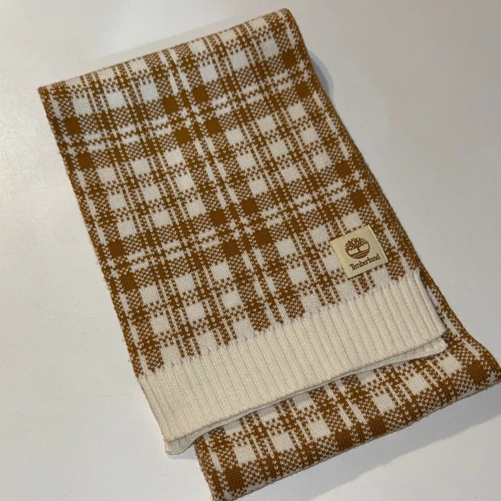 Timberland Y2K Brown‎ and Cream Checkered Scarf